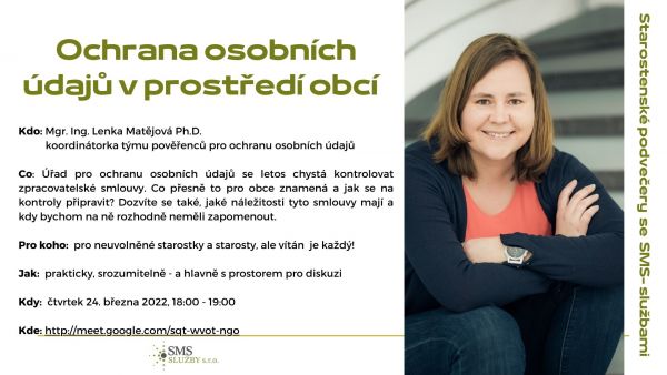 Starostenské podvečery se blíží ke svému konci, předposlední webinář byl věnován problematice zpracovatelských smluv.