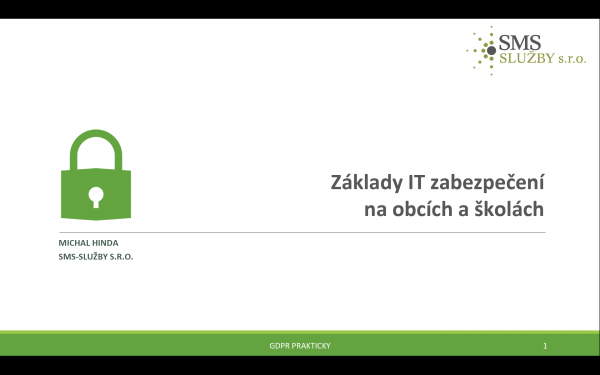 Úvodní stránka prezentace Mgr. Michala Hindy nazvaná \