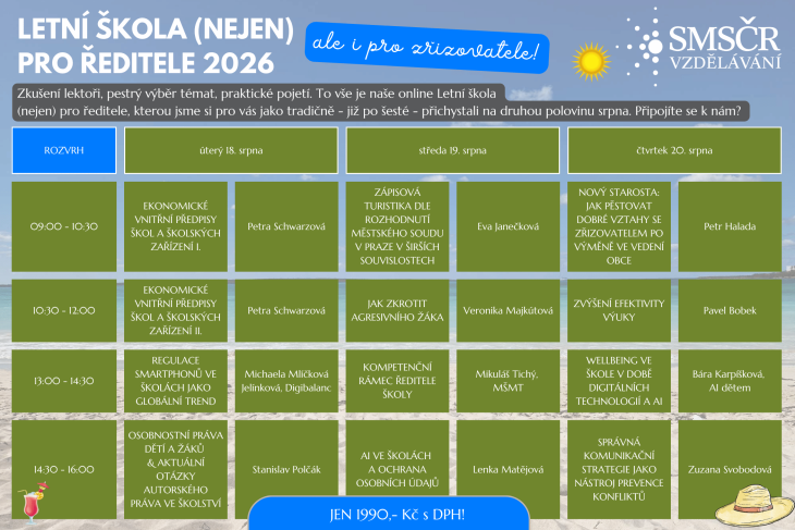 LETNÍ ŠKOLA (NEJEN) PRO ŘEDITELE 2026 online 